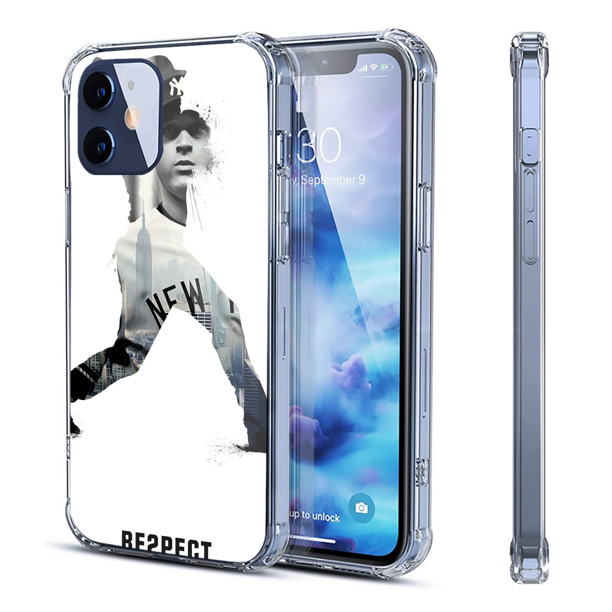 Derek Jeter 98 Clear IPhone 12 Case – Soft TPU With UV Print – Enhanced Drop Protection, Precise Fit, Anti-Fingerprint, Customizable Design, Scratch-Resistant, Yellow-Resistant